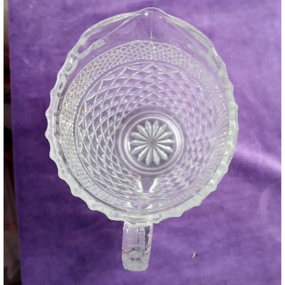 Vtg Clear Glass Anchor-Hocking 5.25 Inch Wexford Pattern Water Juice Pitcher - Picture 6 of 7